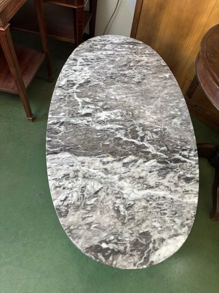 Mesa centro mármol y madera antigua