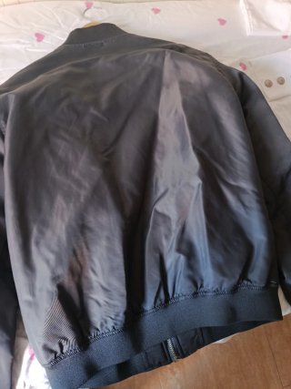 Cazadora Bomber Bershka Gris Talla L
