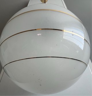 Lampada opalina space age oro e bianco