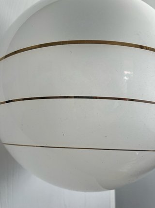 Lampada opalina space age oro e bianco