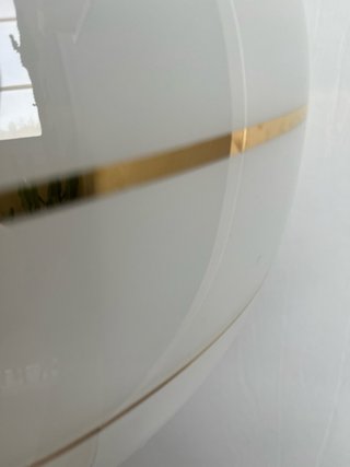 Lampada opalina space age oro e bianco