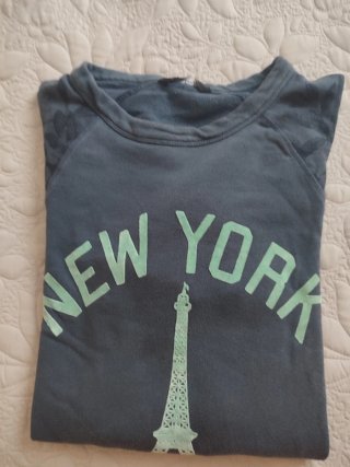 Sudadera gris con estampado New York Albany