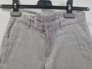 Pantalón corto niño lino gris T.9/10