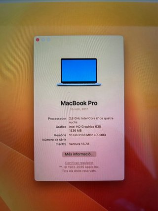 MacBook Pro 15” 2017 Argento