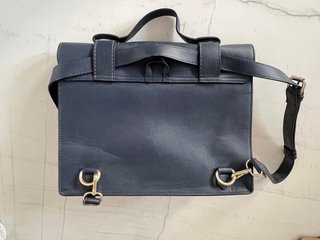 Bolso Cartera Zara Piel Azul Marino