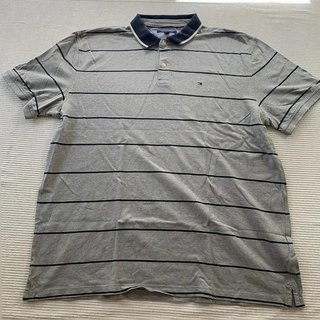 Polo Tommy Hilfiger gris rayas hombre XXL original