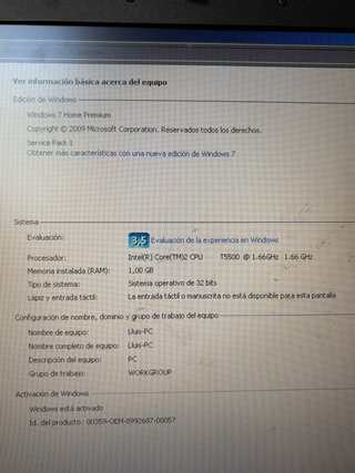 Ordenador Toshiba Tecra Windows 7