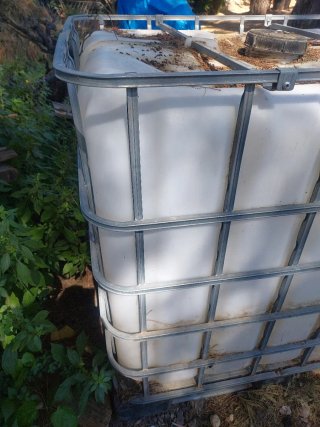 Depósito agua 1000L IBC con jaula