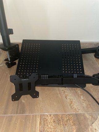Soporte Monitor + Bandeja Portátil Negro