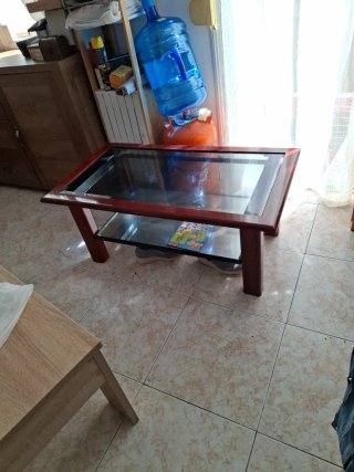 Mesa de centro madera y cristal