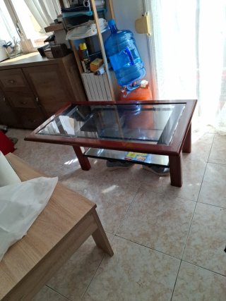 Mesa de centro madera y cristal