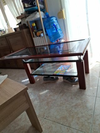 Mesa de centro madera y cristal