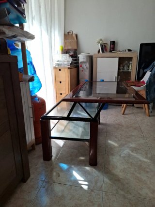 Mesa de centro madera y cristal