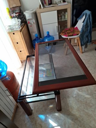 Mesa de centro madera y cristal
