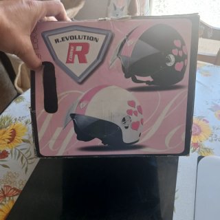 Casco Moto R.EVOLUTION Negro y Rosa Talla XL