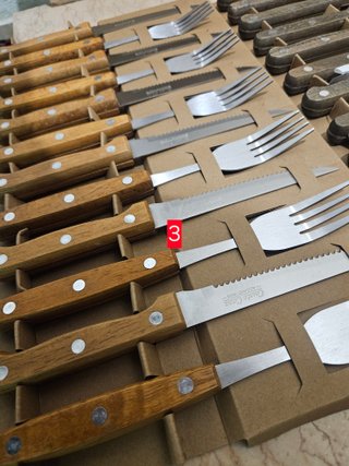 Posate Bistecca Acciaio Inox Manico Legno