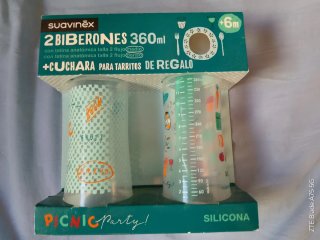 2 Biberones Suavinex 360ml + Cuchara Regalo