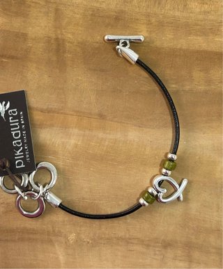 Conjunto Cuero baño de plata nuevo
