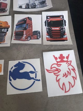 Lote 21 pegatinas vinilos camiones Scania Volvo