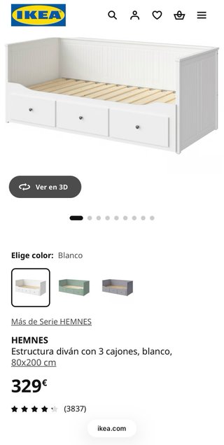 Cama Hemnes Ikea Blanca + colchones