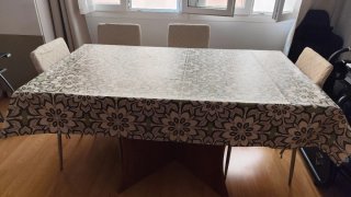 Mesa extensible comedor madera. 90x90/115/140cm.
