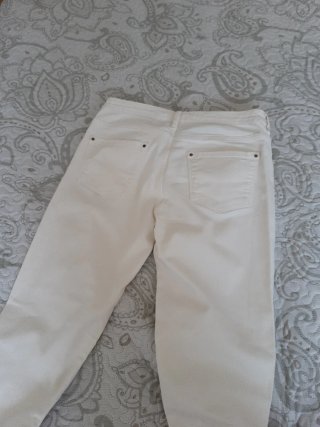 Pantalón Massimo Dutti Slim Fit Blanco T.36