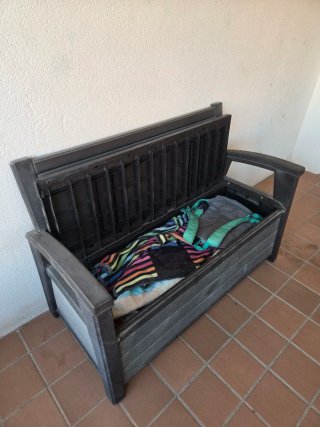 Banco Arcón Exterior Keter 227L Negro/Gris