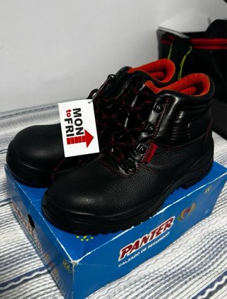 Zapatos de seguridad PANTER negros y rojos