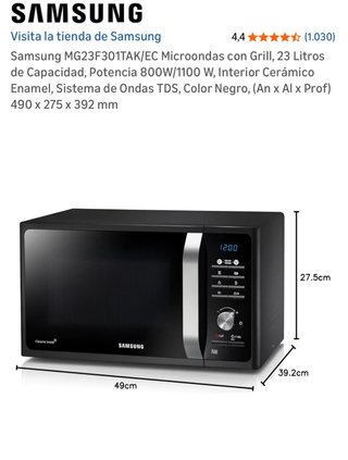 Microondas Samsung Negro
