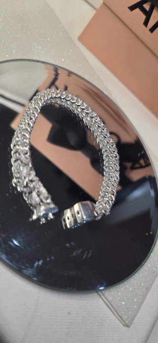 Pulsera Pandora Plata eslabón brillantes