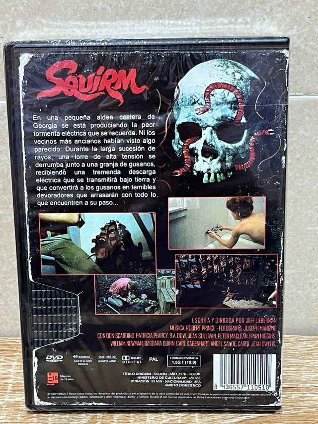 SQUIRM GUSANOS ASESINOS DVD TERROR NUEVO EMBALADO