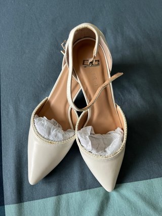 ANNA FIELD Zapatos Blancos Novia Perlas Talla 37