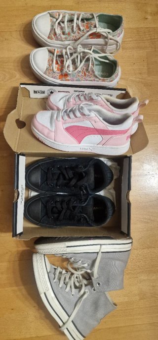 Lote Zapatillas Converse y Puma Niña