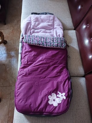 Lote carrito bebé y sombrilla morada