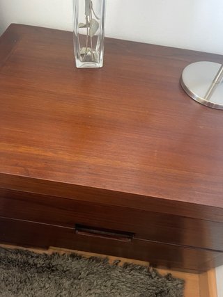2 Mesitas Noche Teka Madera Maciza Banak