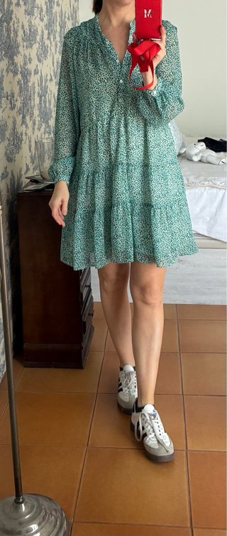 Vestido Zara estampado flores Talla XS