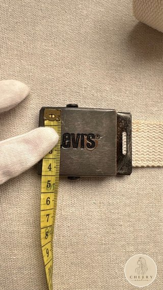 Cinturón Levi's Beige Tela Hebilla Metálica
