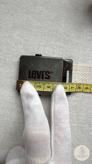 Cinturón Levi's Beige Tela Hebilla Metálica