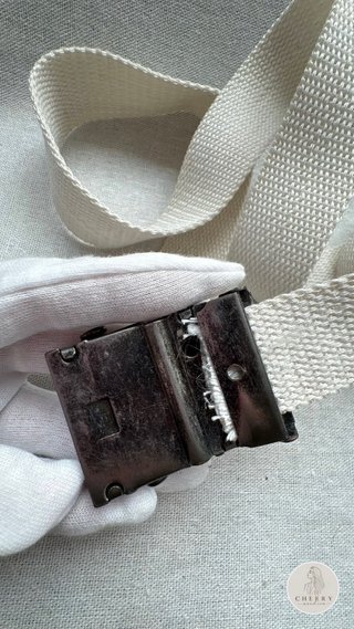 Cinturón Levi's Beige Tela Hebilla Metálica