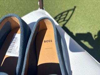 Mocasines BOSS de Piel Azul Talla 44