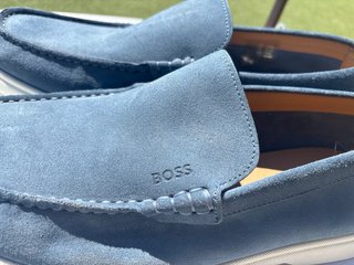 Mocasines BOSS de Piel Azul Talla 44