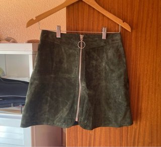 Falda Zara ante verde