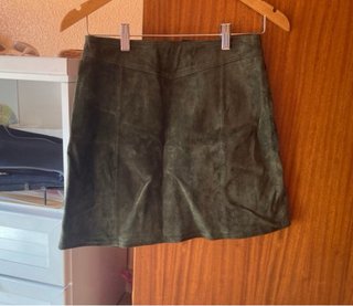 Falda Zara ante verde