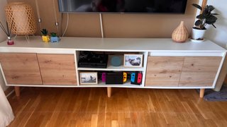 Mueble TV Blanco y Madera 2m x 40cm