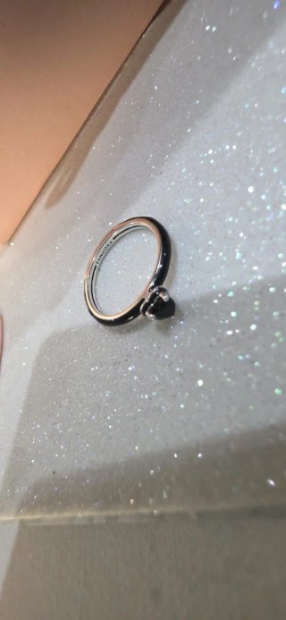 Anillo Pandora Corazón Negro