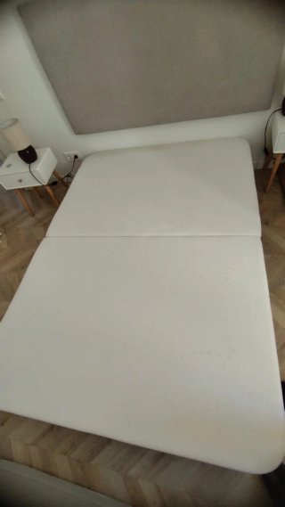 Cama 135x190 Beige y Blanca