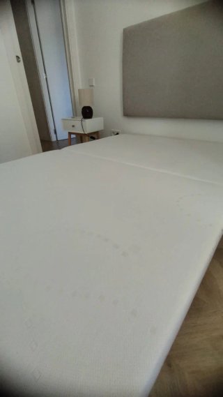 Cama 135x190 Beige y Blanca