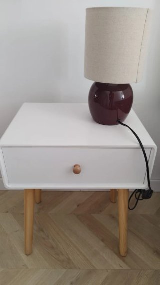 Cama 135x190 Beige y Blanca