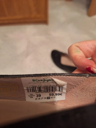 Zapatos de salón El Corte Inglés negros talla 39