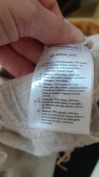 Pantaloni cotone e lino beige taglia unica